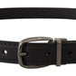 Dolce & Gabbana Elegant Black Leather Belt with Metal Buckle