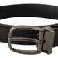 Dolce & Gabbana Elegant Black Leather Belt with Metal Buckle