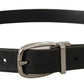 Dolce & Gabbana Elegant Black Leather Belt with Metal Buckle