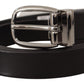 Dolce & Gabbana Elegant Black Leather Belt with Metal Buckle