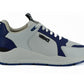 Versace Elegant Blue and White Leather Sneakers