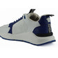 Versace Elegant Blue and White Leather Sneakers