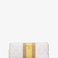 Jet Set Charm Large Signature Logo Stripe Continental Wallet