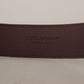 Dolce & Gabbana Elegant Maroon Leather Belt with Engraved Buckle