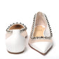 Christian Louboutin Bianco White silver Flat Point Toe Shoe