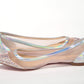 Christian Louboutin Silver Rose Flat Point Crystals Toe Shoe