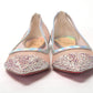 Christian Louboutin Silver Rose Flat Point Crystals Toe Shoe