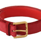 Dolce & Gabbana Elegant Red Suede Designer Belt