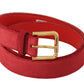 Dolce & Gabbana Elegant Red Suede Designer Belt