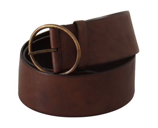 Dolce & Gabbana Elegant Leather Belt with Engraved Buckle