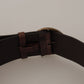 Dolce & Gabbana Elegant Dark Brown Leather Belt with Logo Buckle