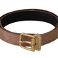 Dolce & Gabbana Chic Rose Pink Leather Belt with Logo Buckle