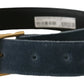 Dolce & Gabbana Elegant Navy Velvet Designer Belt