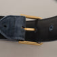 Dolce & Gabbana Elegant Navy Velvet Designer Belt