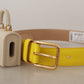 Dolce & Gabbana Chic Yellow Leather Belt with Headphone Case