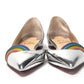 Christian Louboutin Silver Patentleather Flat Point Toe Shoe