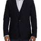 Dolce & Gabbana Elegant Navy Wool Blend Martini Blazer