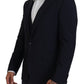 Dolce & Gabbana Elegant Navy Wool Blend Martini Blazer