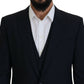 Dolce & Gabbana Elegant Navy Wool Blend Martini Blazer