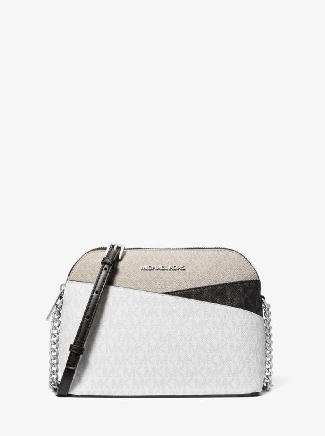 Jet Set Travel Color-Block Signature Logo Crossbody Bag