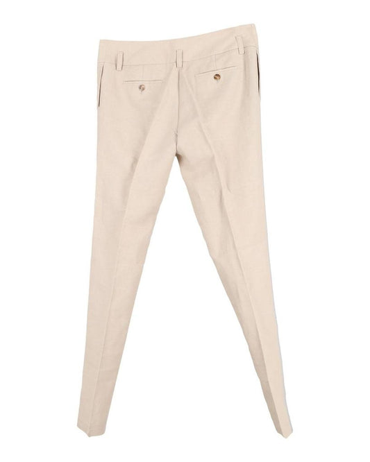 Michael Kors Tapered Trousers in Beige Cotton