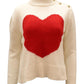 Kate Spade Heart Knit Mock Neck Sweater in White Ivory Viscose