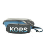 Michael Kors Cooper Large Blue Multi Leather Embroidered Logo Utility Belt Bag