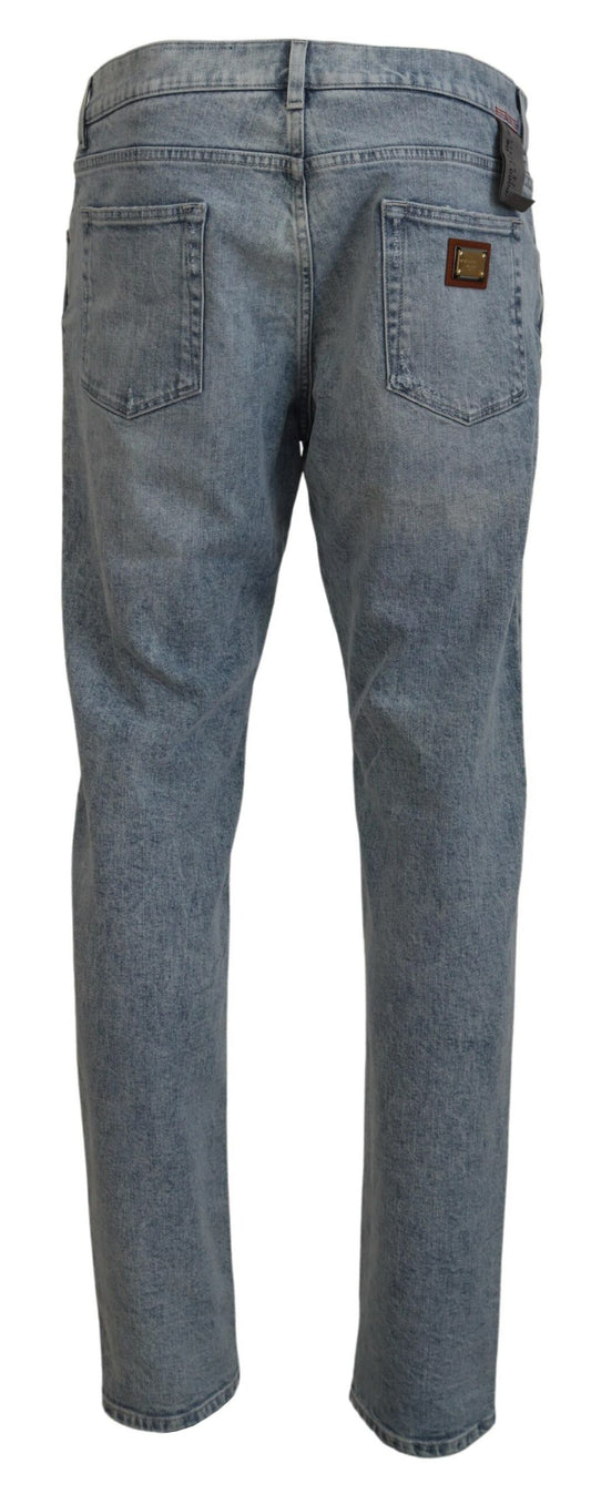 Dolce & Gabbana Elegant Slim-Fit Light Blue Denim Pants