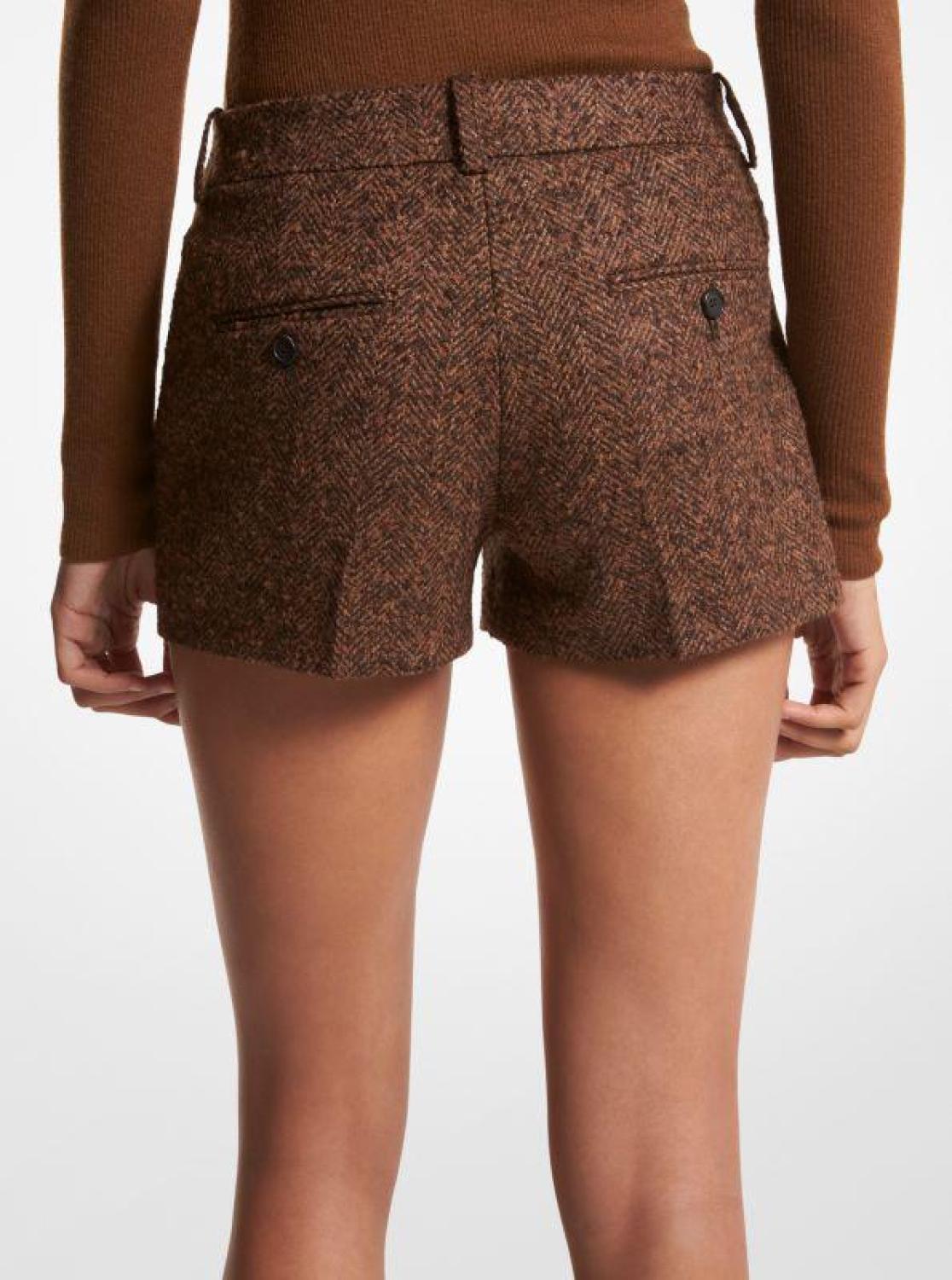 Samantha Herringbone Tweed Shorts