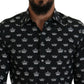 Dolce & Gabbana Elegant Slim Fit Crown Print Formal Shirt