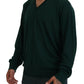 Dolce & Gabbana Elegant Green V-Neck Cashmere Sweater