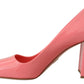 Prada Elegant Square Toe Pink Heels