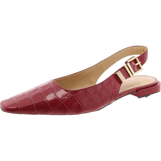 Darrington Sling Flat Womens Leather Square Toe Slingbacks