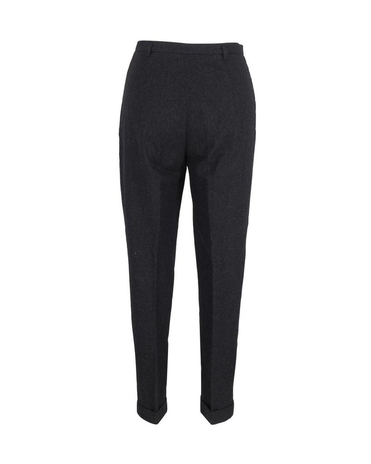 Max Mara Sportmax Tapered Trousers in Grey Cotton