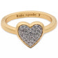 Gold-Tone Cubic Zirconia Pavé Heart Ring