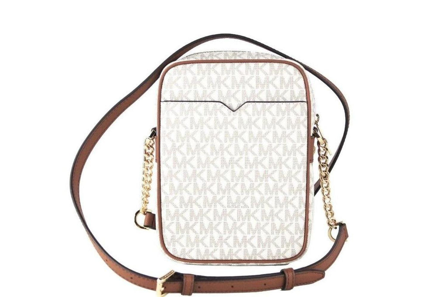 Jet Set Medium ivory PVC North South Chain Crossbody Women's Handbag