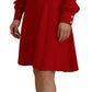 Dolce & Gabbana Elegant Red Silk A-Line Knee Length Dress