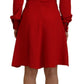 Dolce & Gabbana Elegant Red Silk A-Line Knee Length Dress