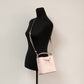 Michael Kors Suri Small Dark Powder Blush Signature PVC Bucket Crossbody Handbag