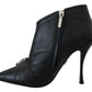 Dolce & Gabbana Elegant Black Quilted Leather Booties