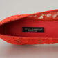 Dolce & Gabbana Elegant Lace Vally Flats in Coral Red