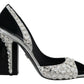 Dolce & Gabbana Elegant Crystals Embellished Leather Pumps