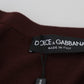 Dolce & Gabbana Chic Maroon V-Neck Wool Cardigan