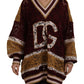 Dolce & Gabbana Multicolor V-Neck Pullover Sweater