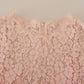 Dolce & Gabbana Elegant Sheer Lace Sleeveless Blouse in Pink