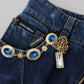 Dolce & Gabbana Embellished Straight Leg Designer Jeans