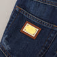 Dolce & Gabbana Embellished Straight Leg Designer Jeans