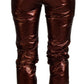 Dolce & Gabbana High Waist Skinny Jeans in Metallic Bronze