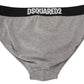 Dsquared² Elegant Gray Cotton Stretch Briefs