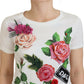 Dolce & Gabbana Elegant Multicolor Rose Print Cotton Tee